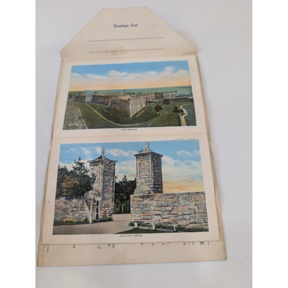 Vintage St. Augustine FL Souvenir Postcard Folder – Fort Marion, Oldest City - Picture 4 of 7